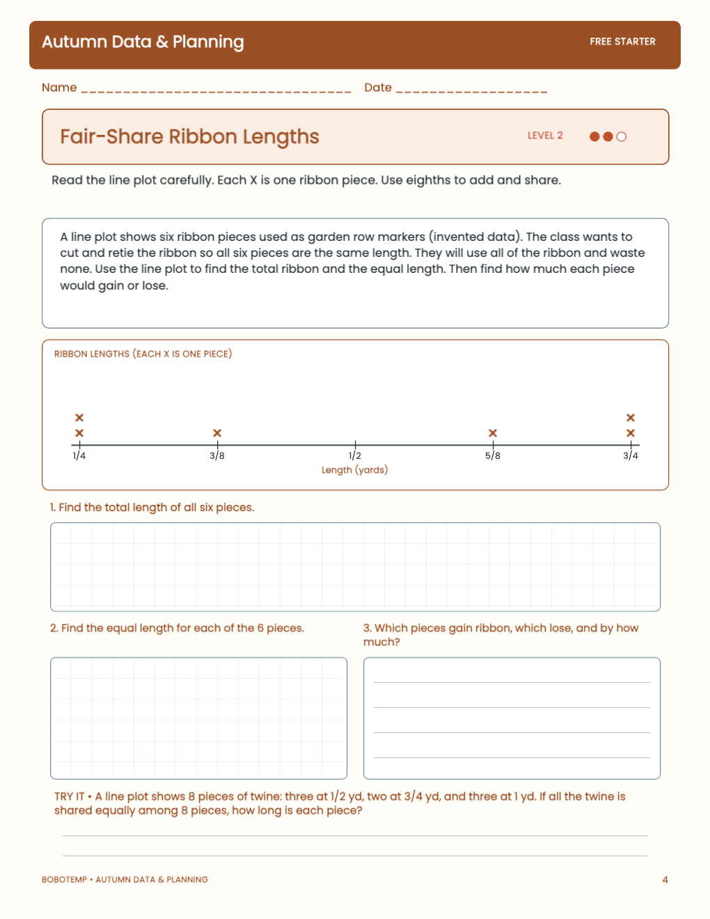 Autumn Data & Planning free activity page 3