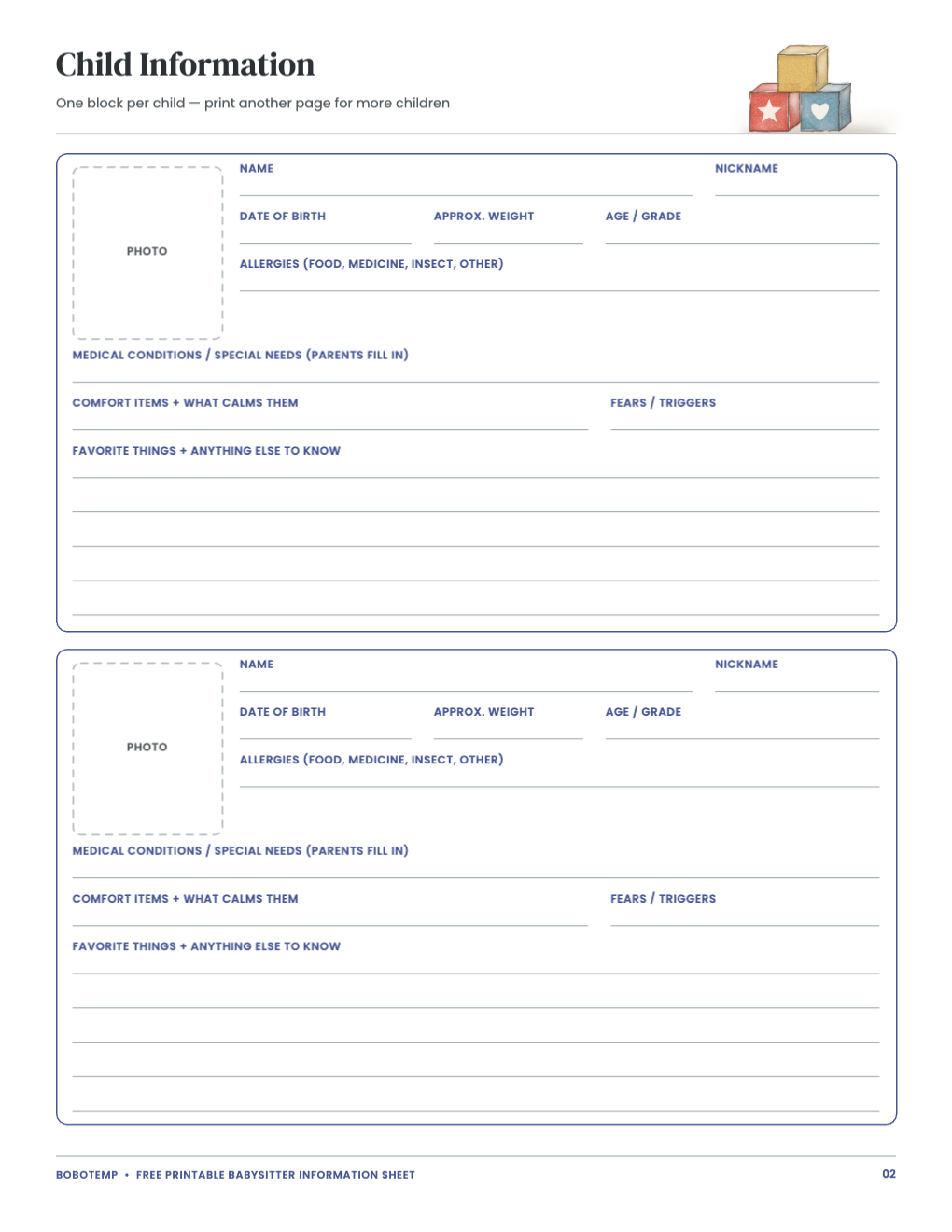 Emergency and pickup contacts