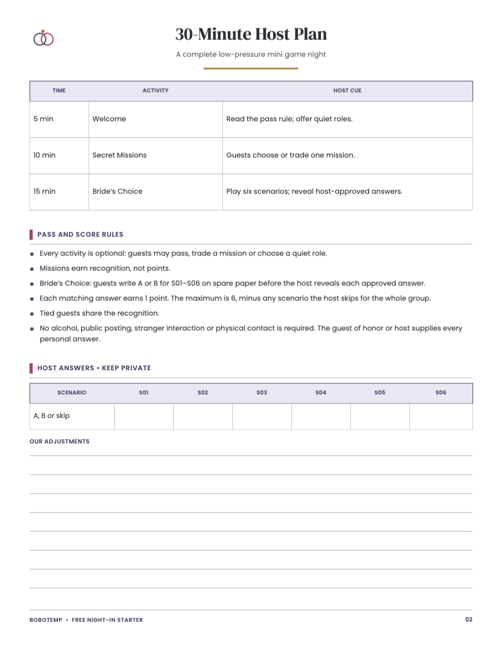 Bachelorette Night-In Game Kit free page 2 of 4