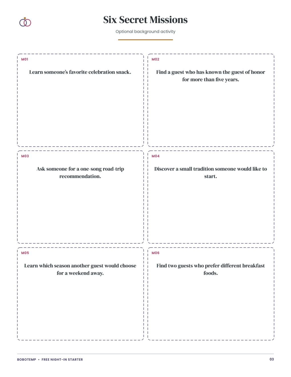 Bachelorette Night-In Game Kit free page 3 of 4
