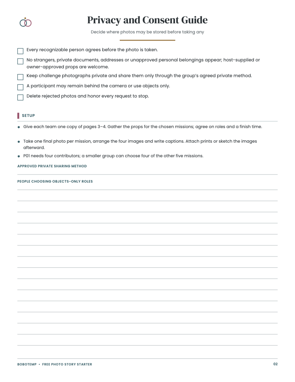 Bachelorette Photo Story Challenge free page 2 of 4