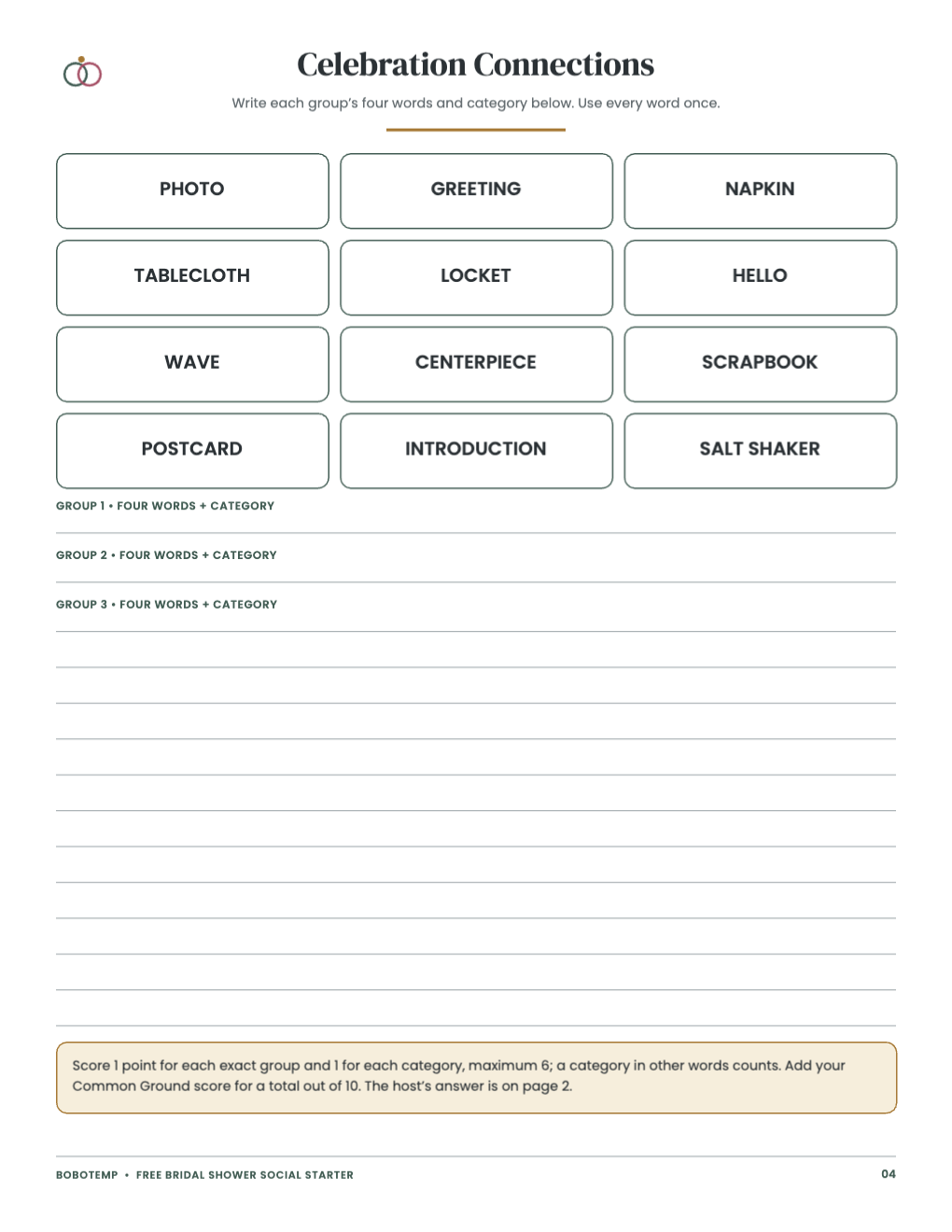 Bridal Shower Social Host Kit free page 4 of 4