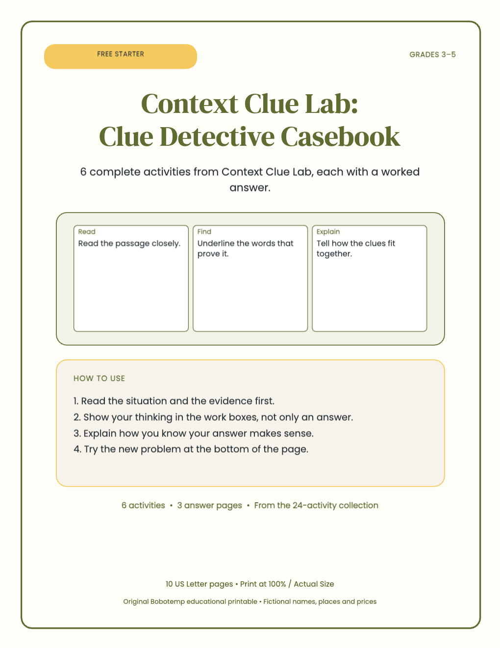 Context Clue Lab free starter cover