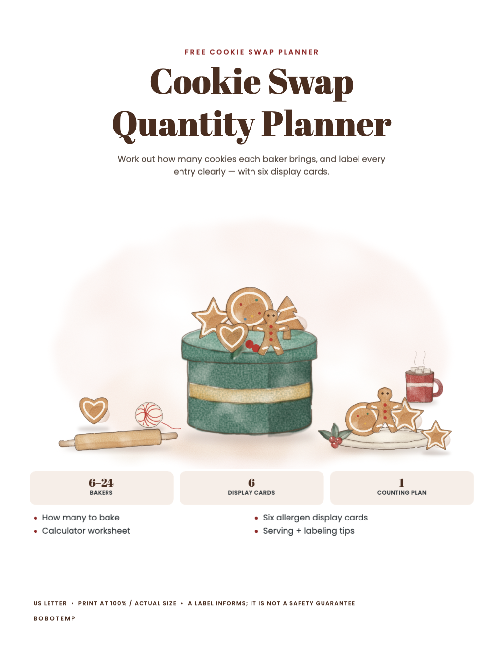 Christmas Cookie Swap Competition Kit free sample page 1 of 4