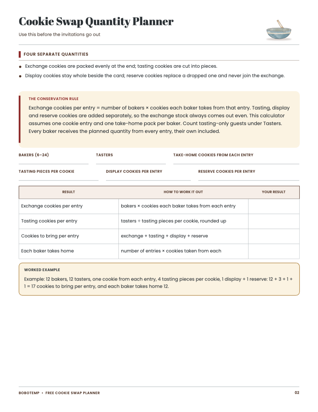 Christmas Cookie Swap Competition Kit free sample page 2 of 4