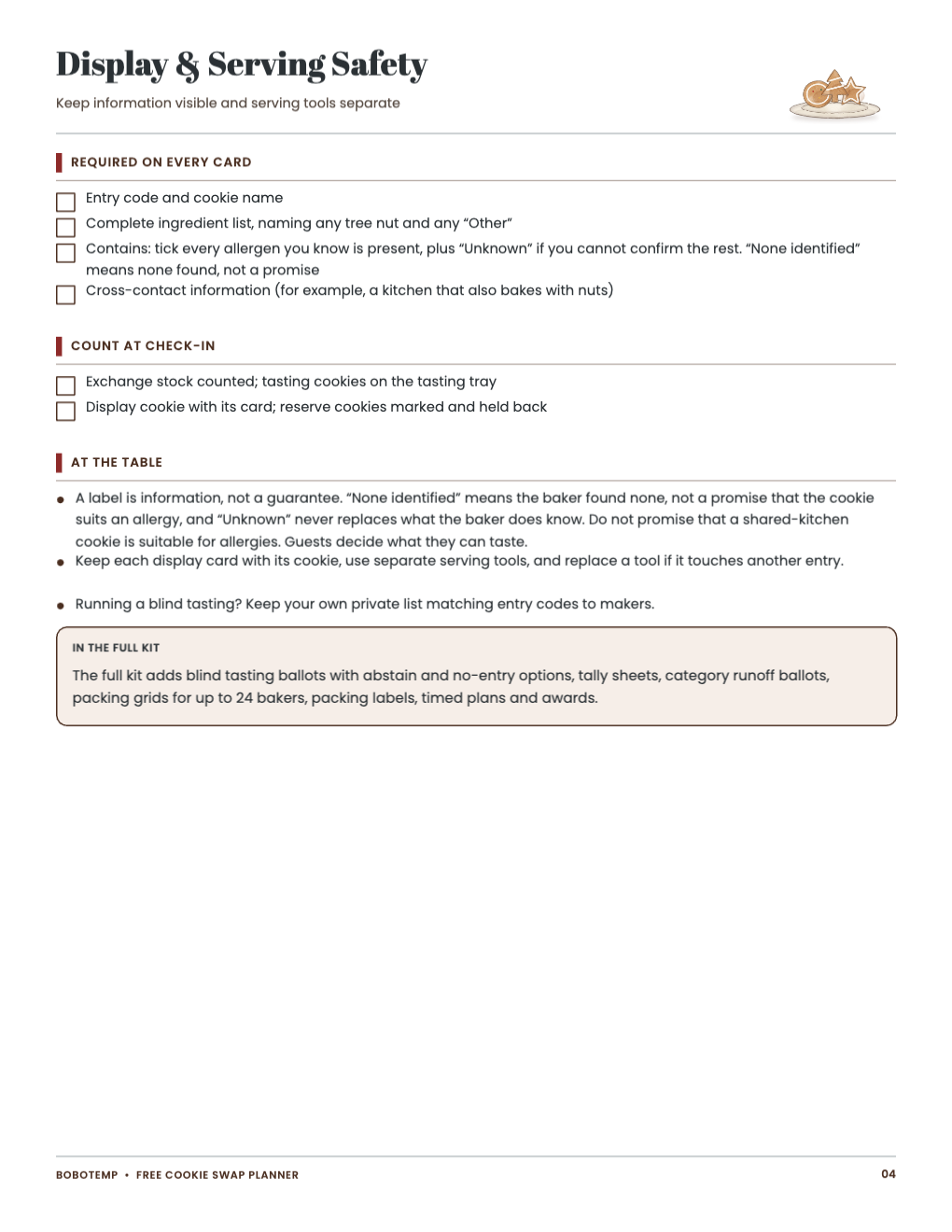 Christmas Cookie Swap Competition Kit free sample page 4 of 4