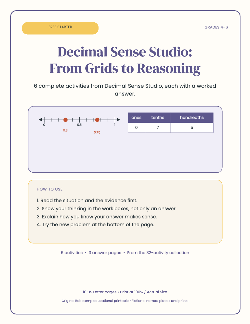 Decimal Sense Studio free starter cover