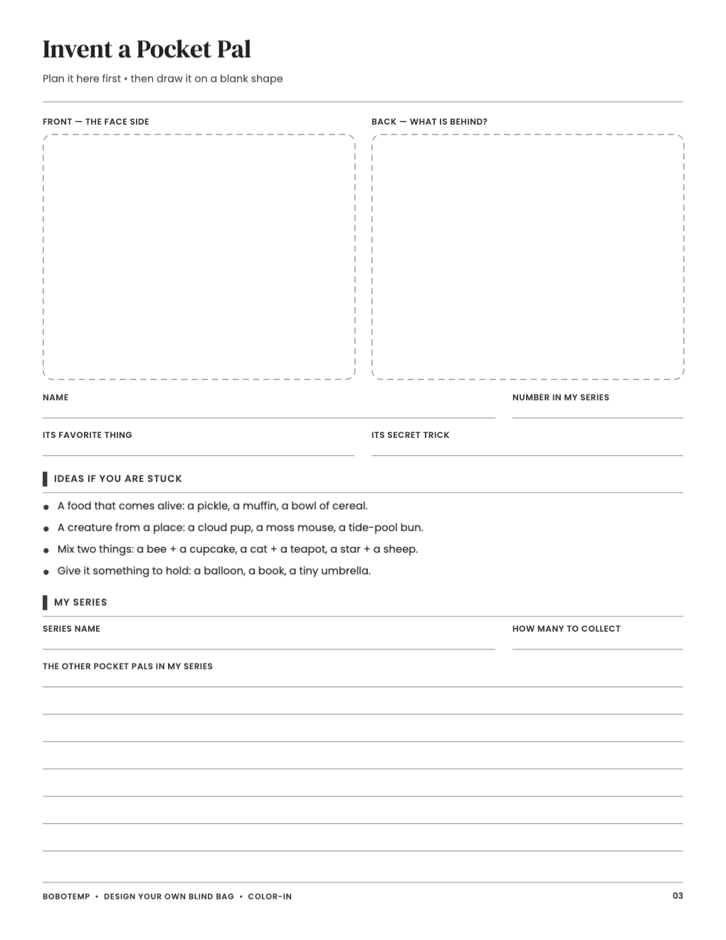Invent a Pocket Pal page