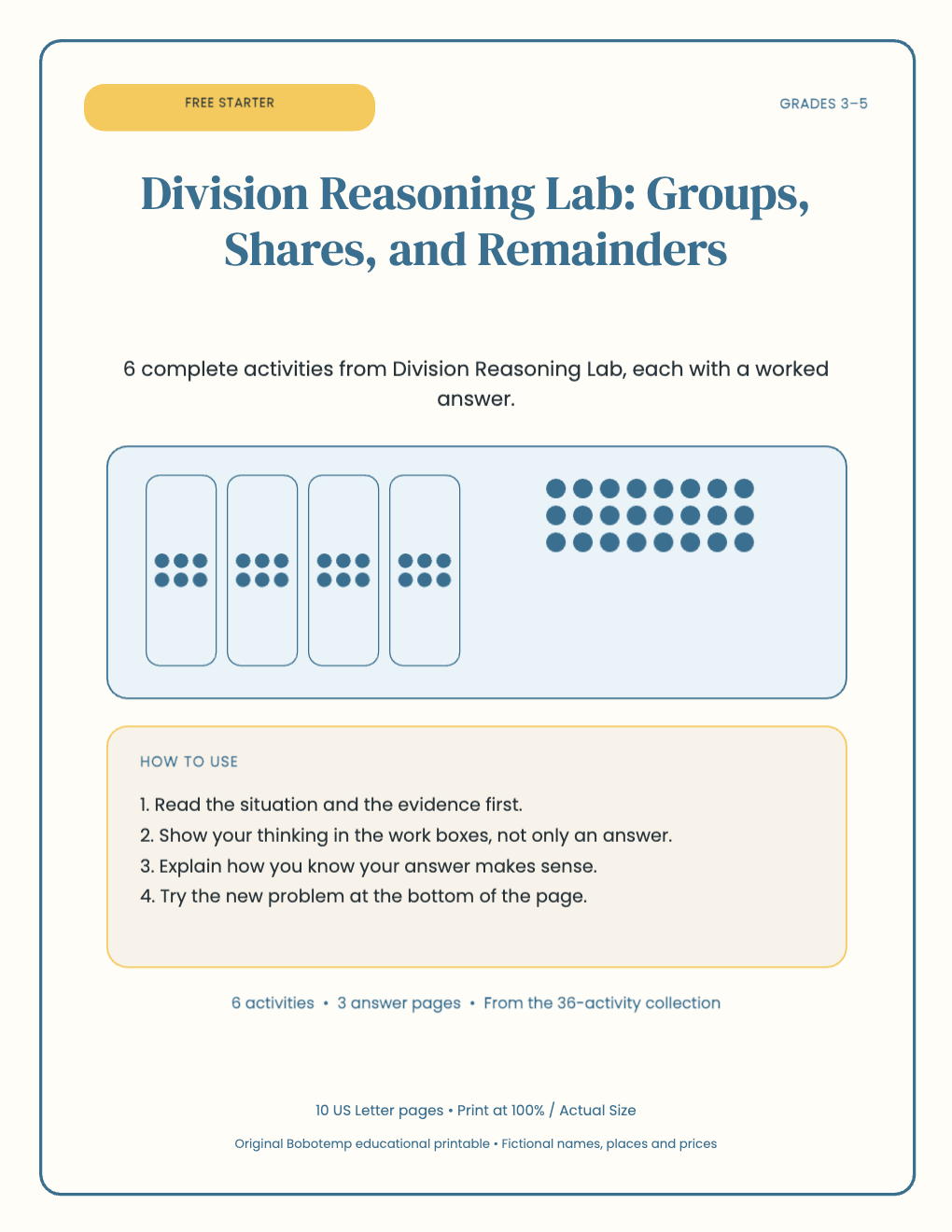 Division Reasoning Lab free starter cover