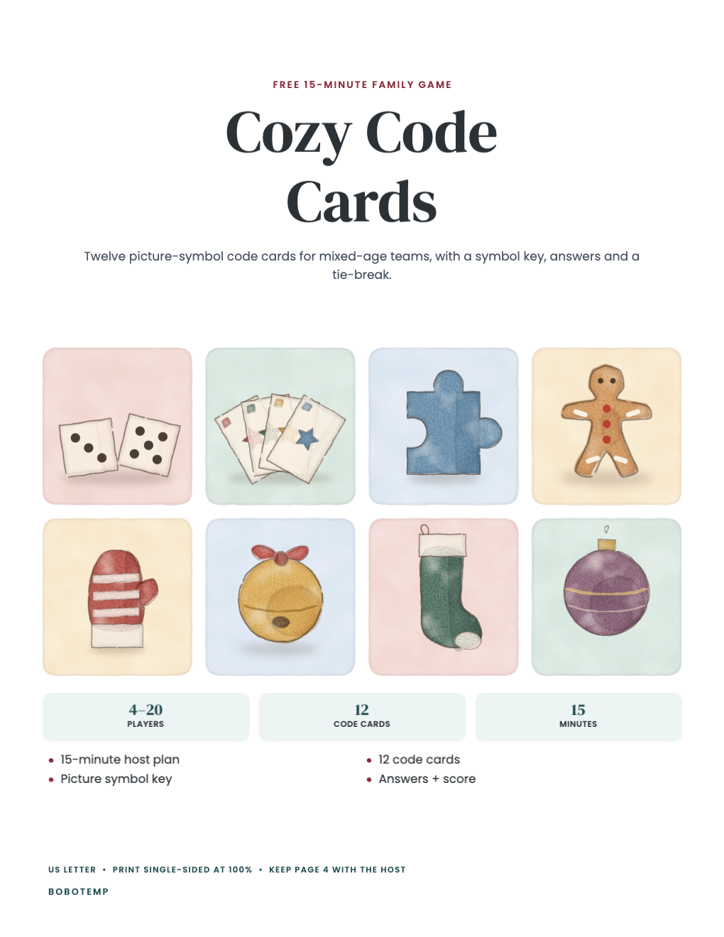 Family Christmas Game Night Collection free sample page 1 of 4