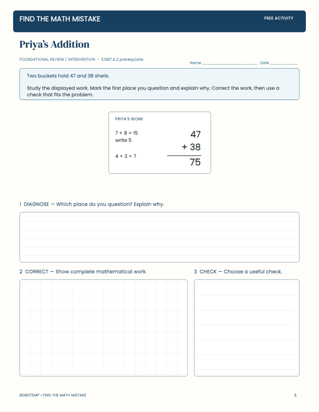 Find the Math Mistake free page 3