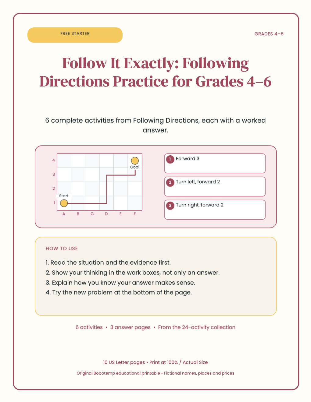 Following Directions free starter cover