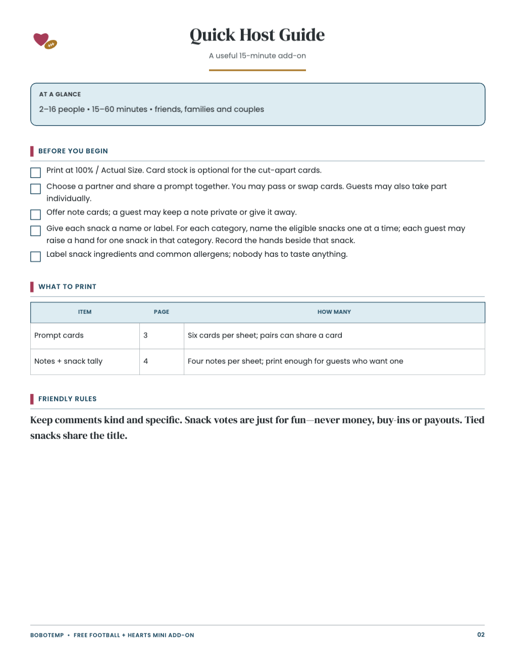 Hearts & Football Watch Party Add-On free page 2 of 4