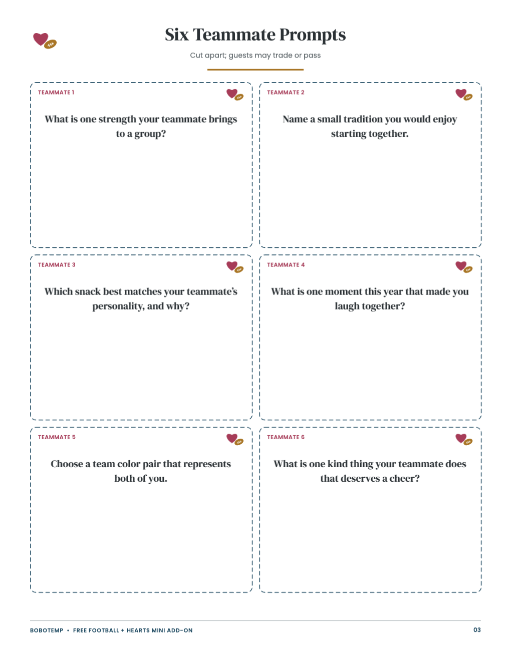 Hearts & Football Watch Party Add-On free page 3 of 4