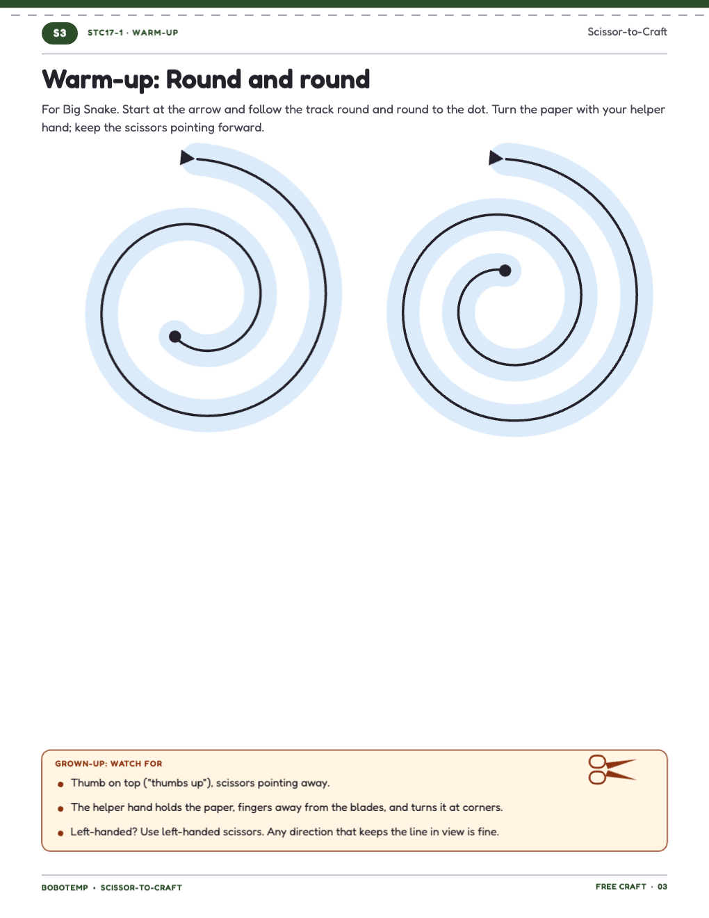 Mobile Studio Download Free Spiral Snake Cutting Craft (Printable)