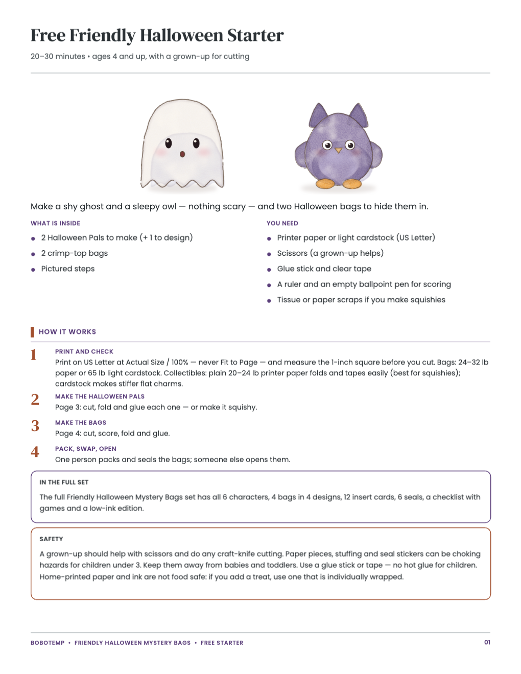Free Friendly Halloween Starter guide: what is inside, the steps and safety notes