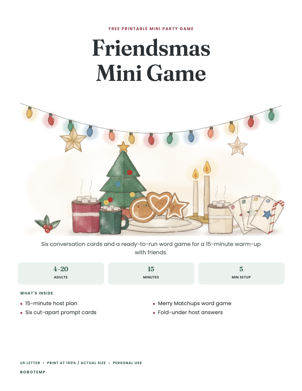 Friendsmas Complete Party Game Kit free sample page 1 of 4
