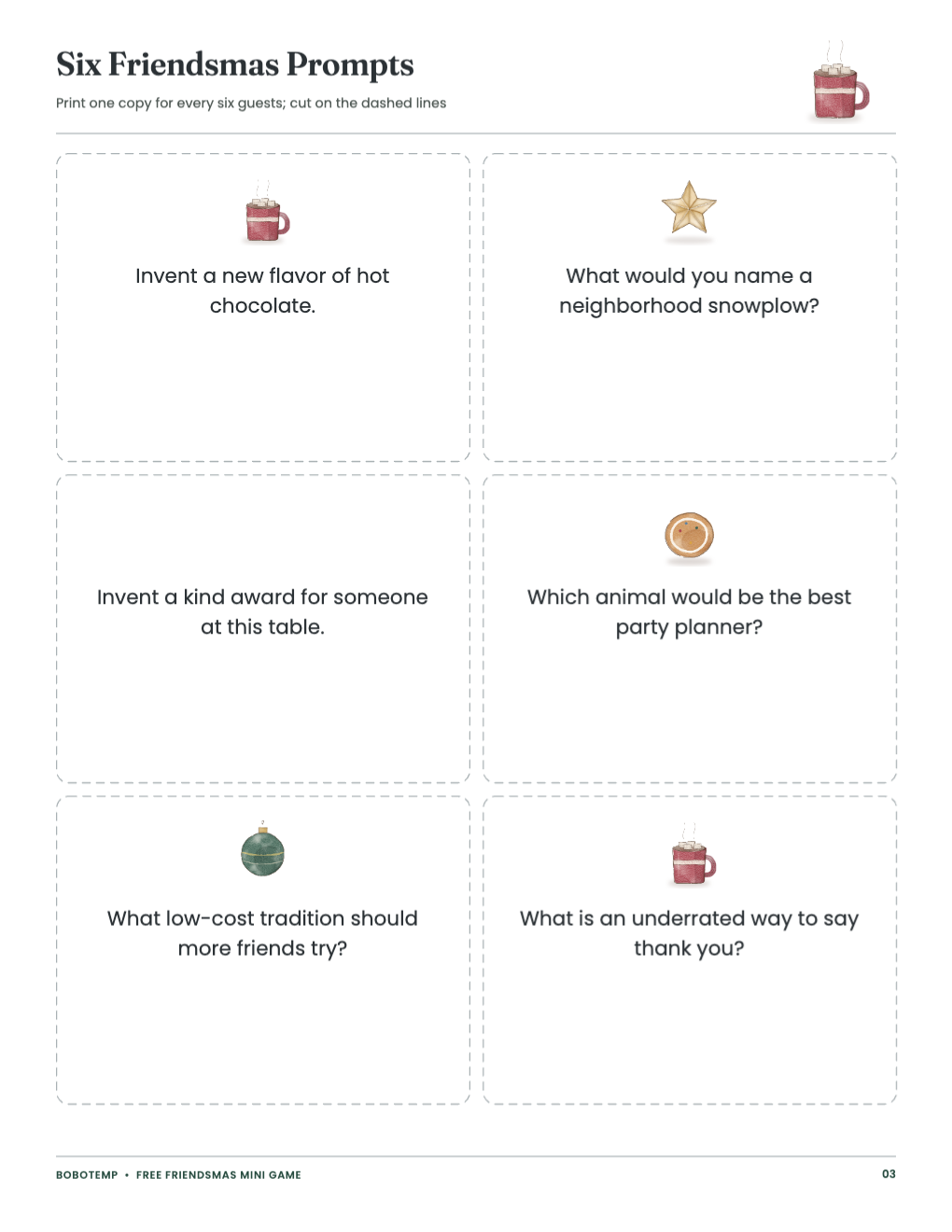 Friendsmas Complete Party Game Kit free sample page 3 of 4