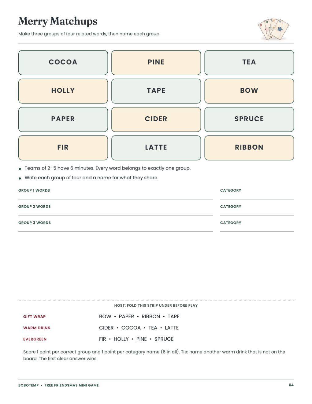 Friendsmas Complete Party Game Kit free sample page 4 of 4
