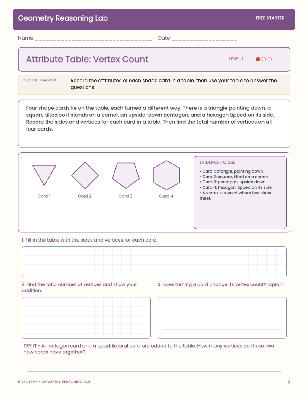 Geometry Reasoning Lab free activity page 2