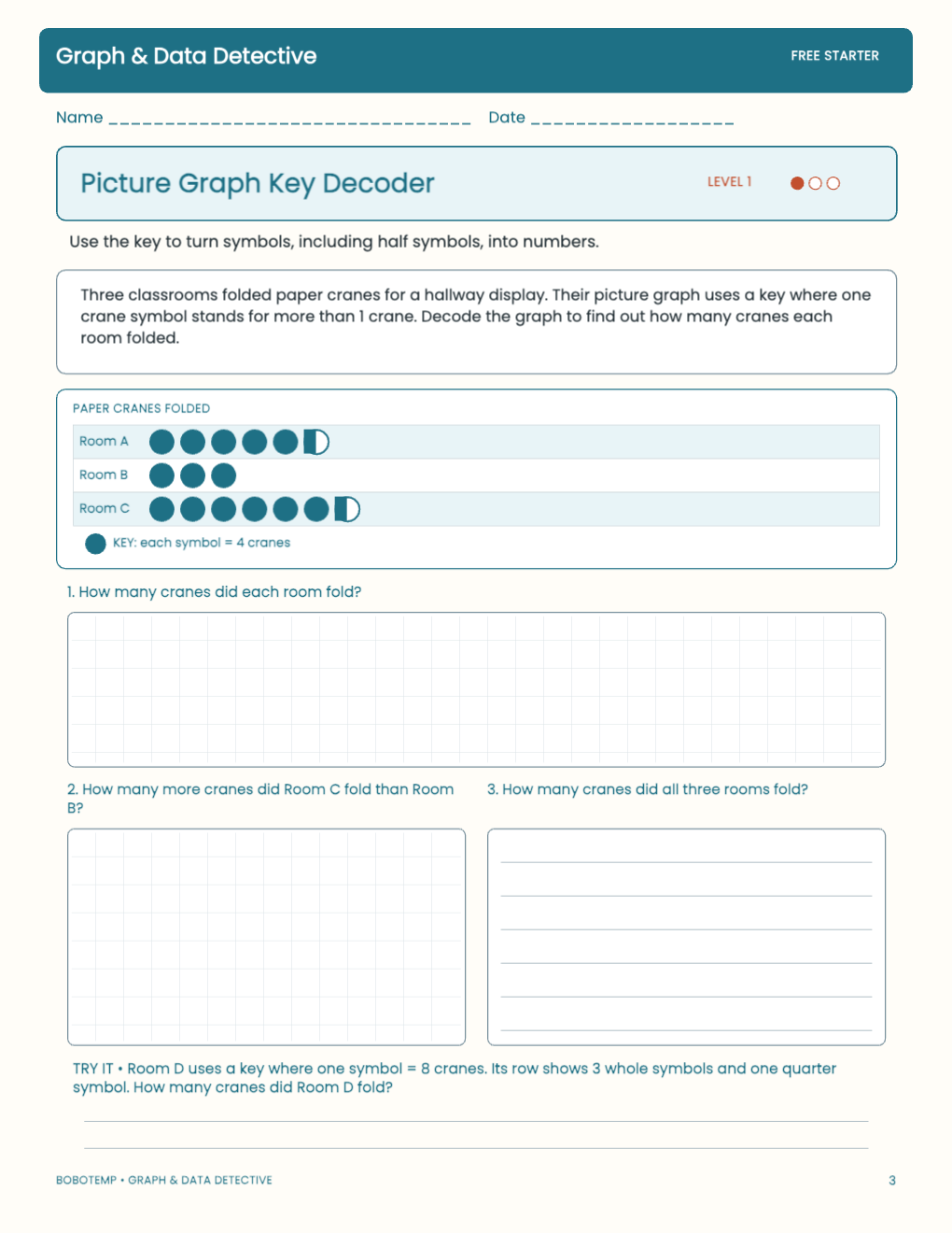 Graph & Data Detective free activity page 2