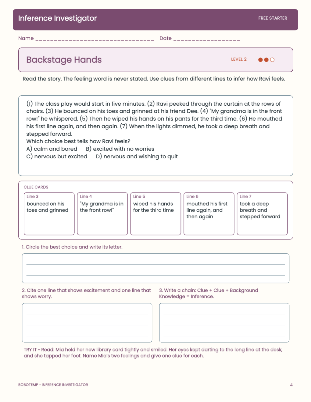 Inference Investigator free activity page 3