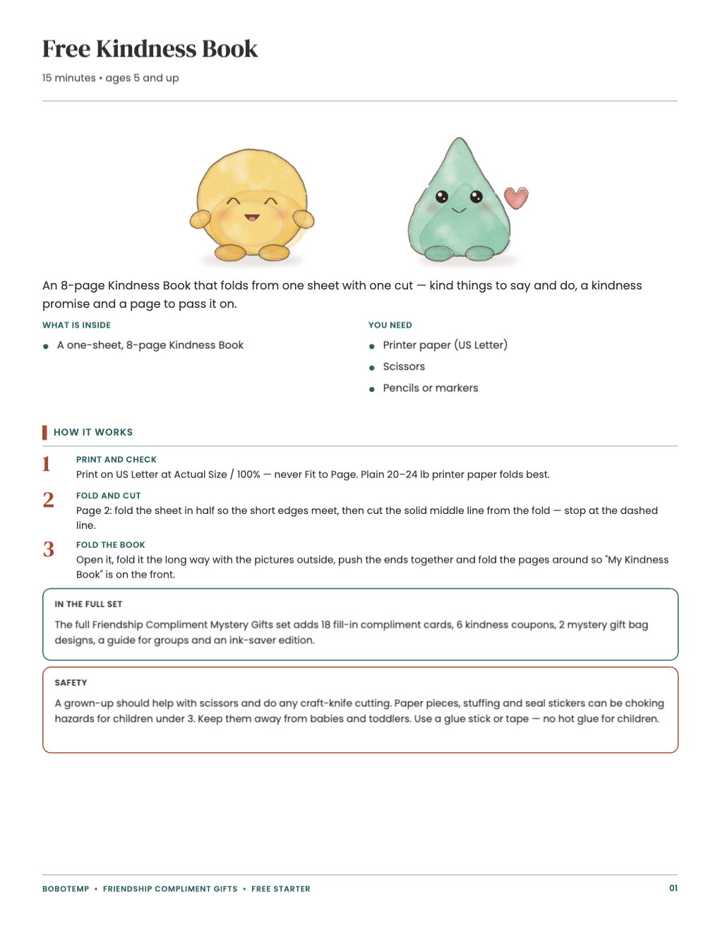 Free Kindness Book guide: what is inside, the steps and safety notes