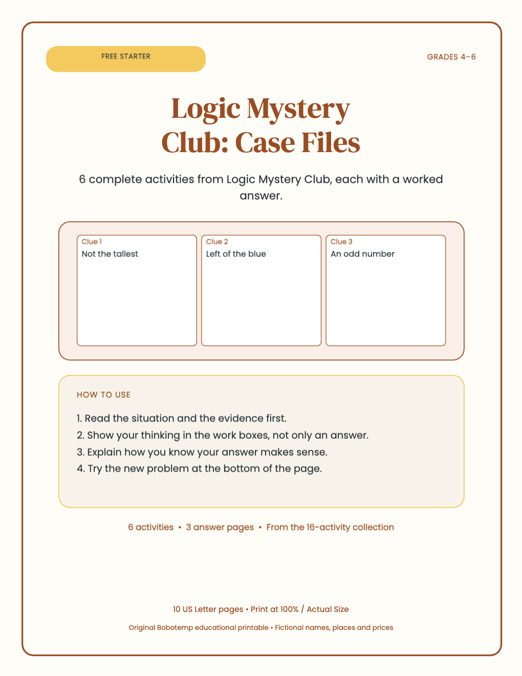 Logic Mystery Club free starter cover