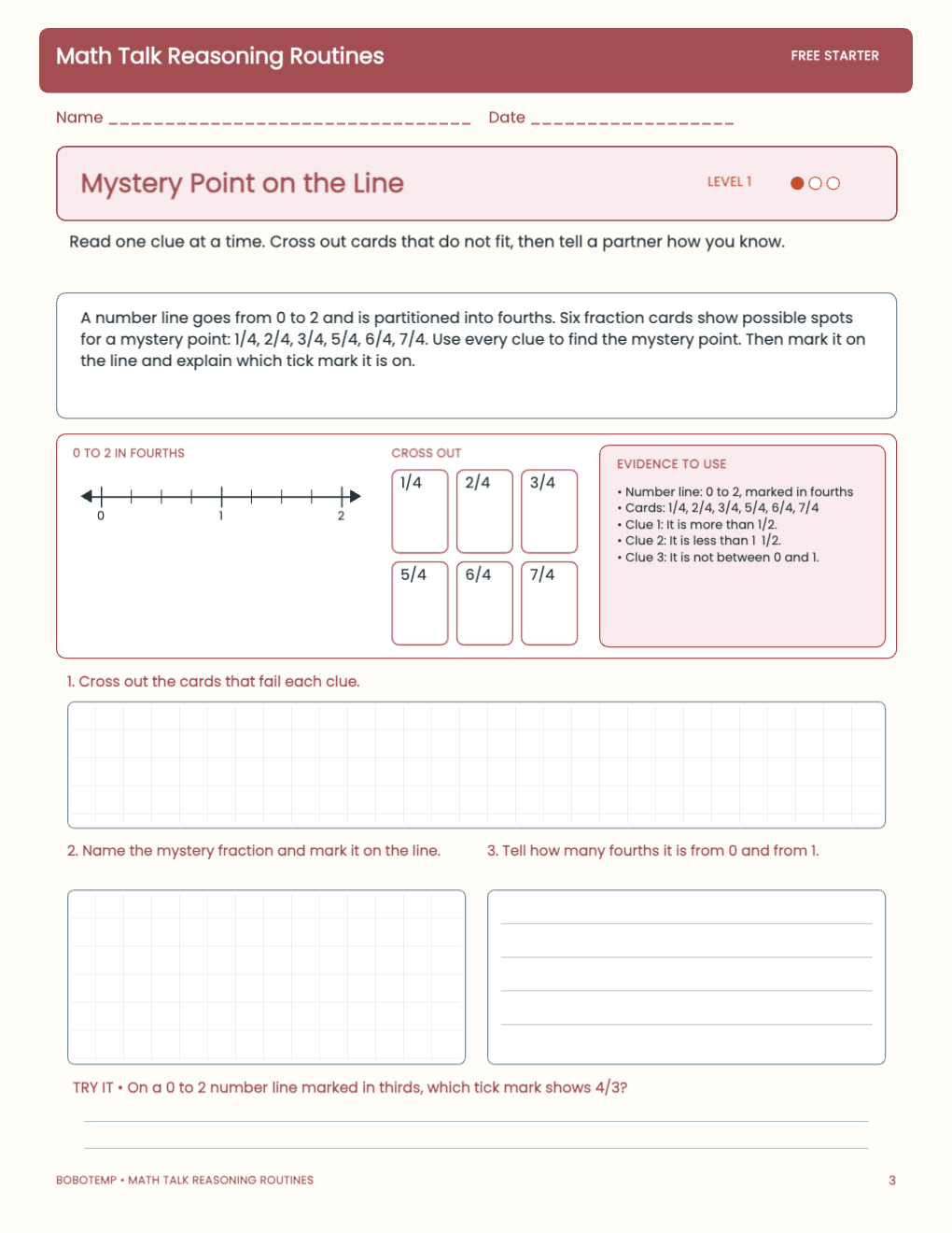 Math Talk Reasoning Routines free activity page 2