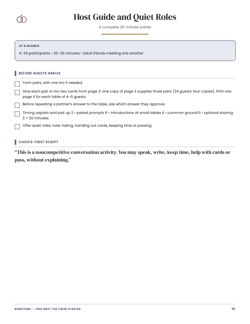 Meet the Crew Bachelorette Icebreaker Kit free page 2 of 4