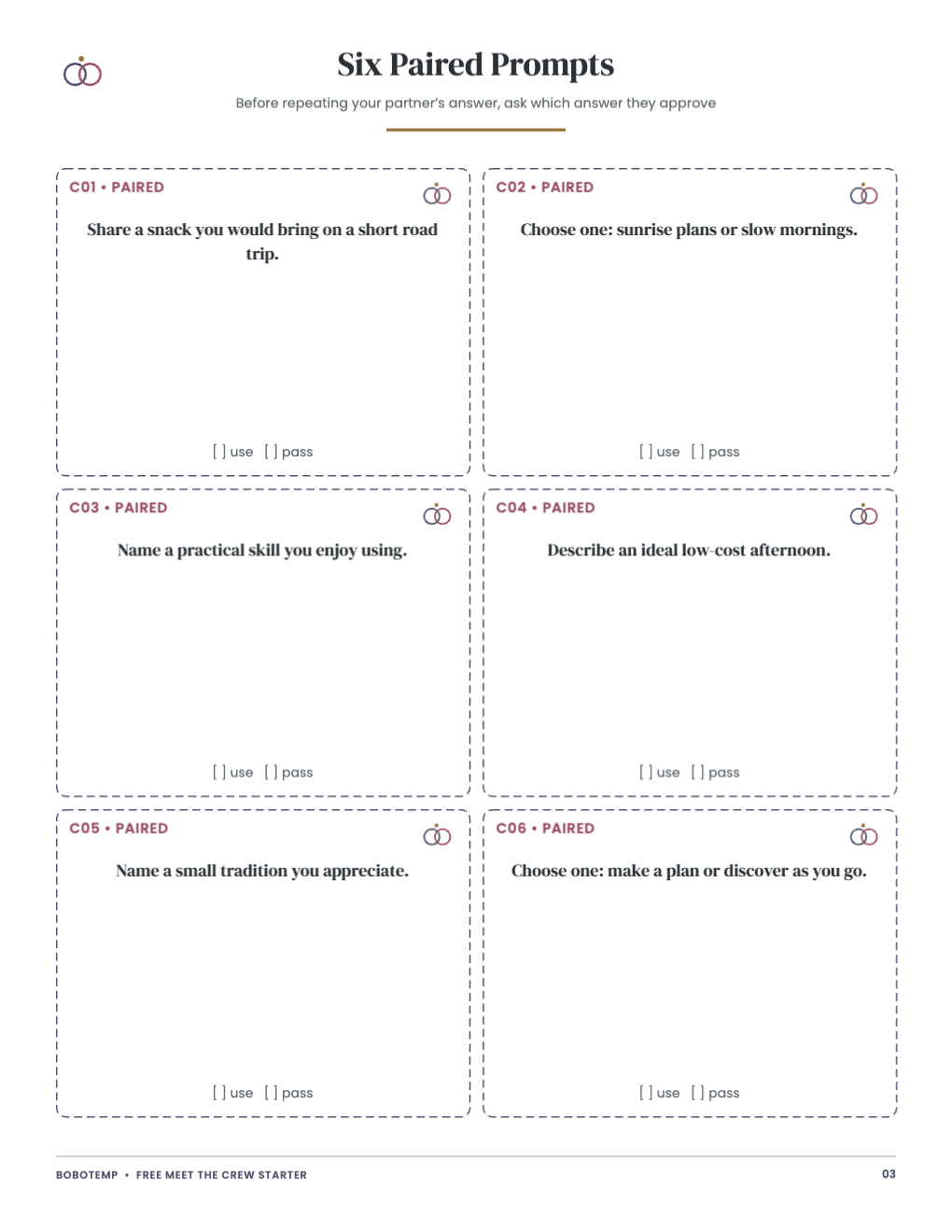 Meet the Crew Bachelorette Icebreaker Kit free page 3 of 4