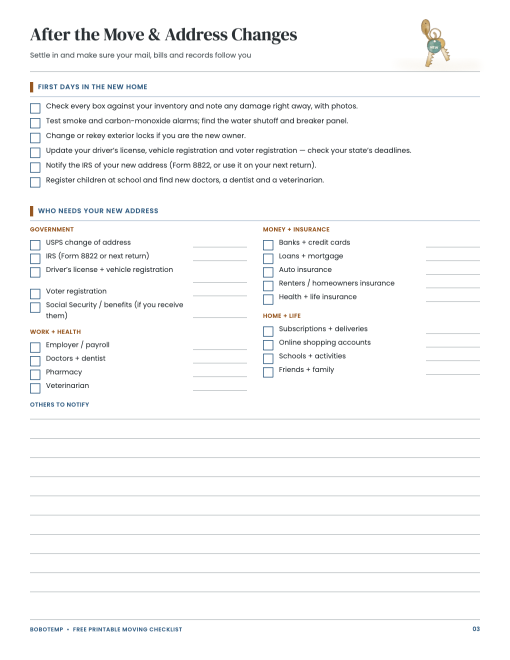 Address-change and after-move checklist