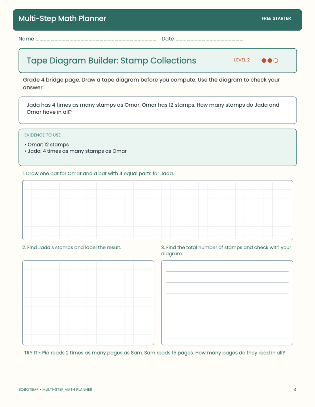 Multi-Step Math Planner free activity page 3