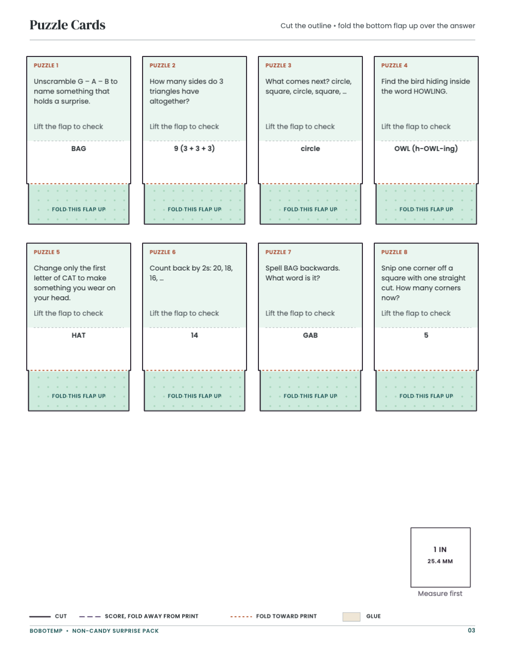 Puzzle Cards page