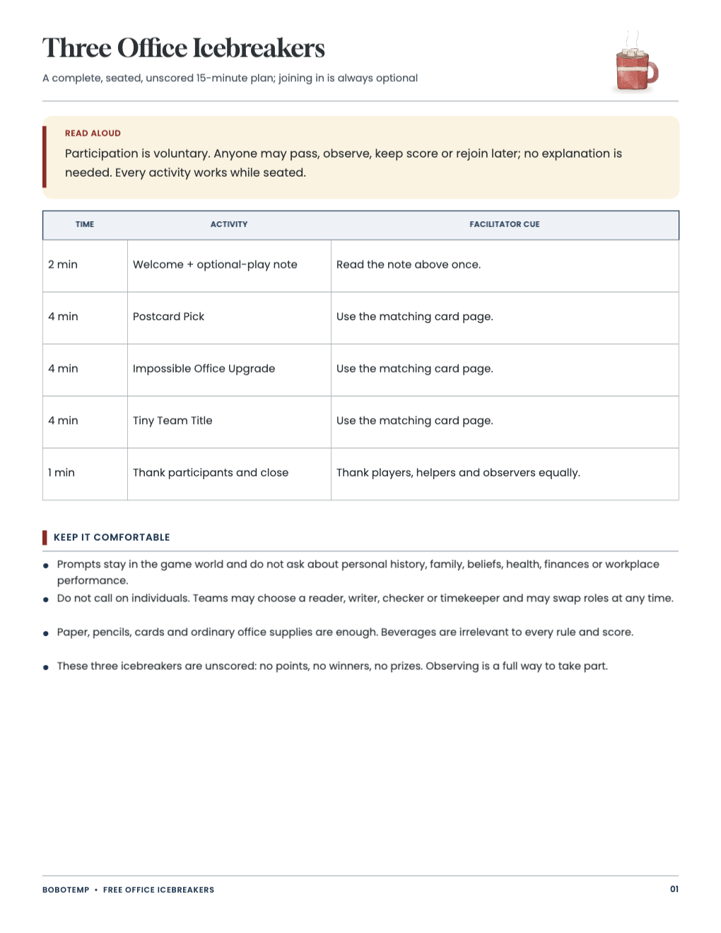 Office Holiday Party Host Kit free sample page 1 of 4