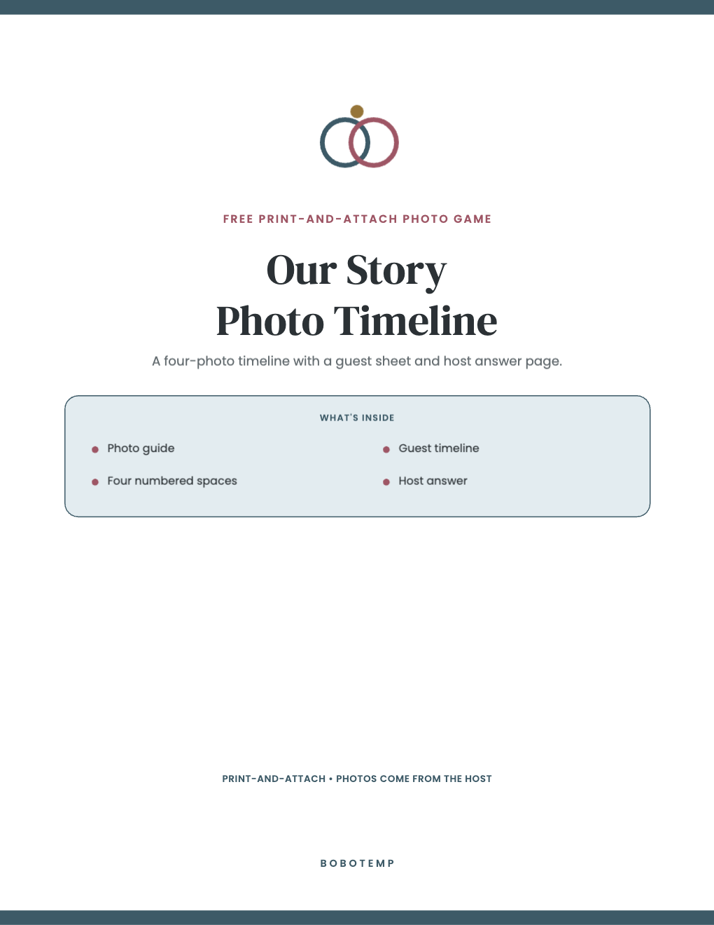 Our Story Personalized Photo Game Collection free page 1 of 4