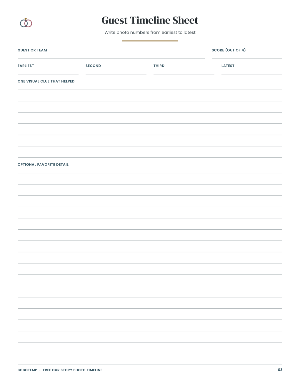Our Story Personalized Photo Game Collection free page 3 of 4