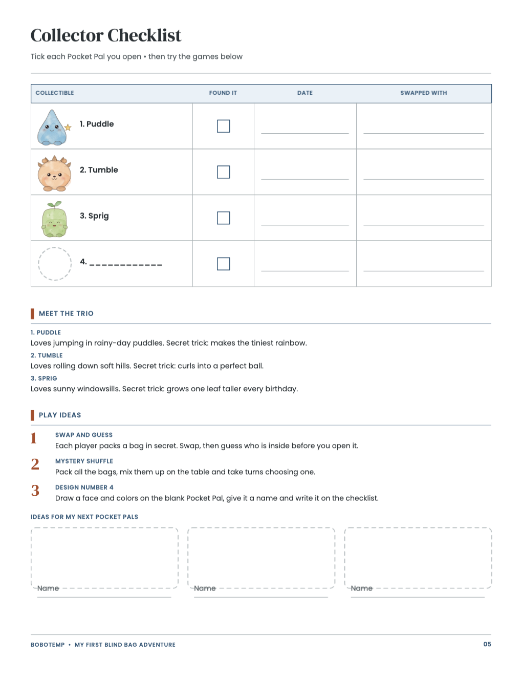 Collector Checklist page