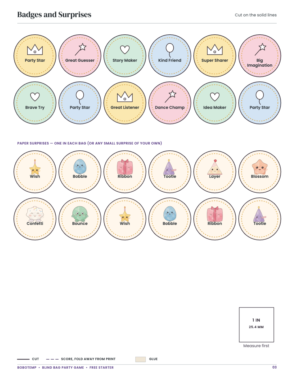 Badges and Surprises page
