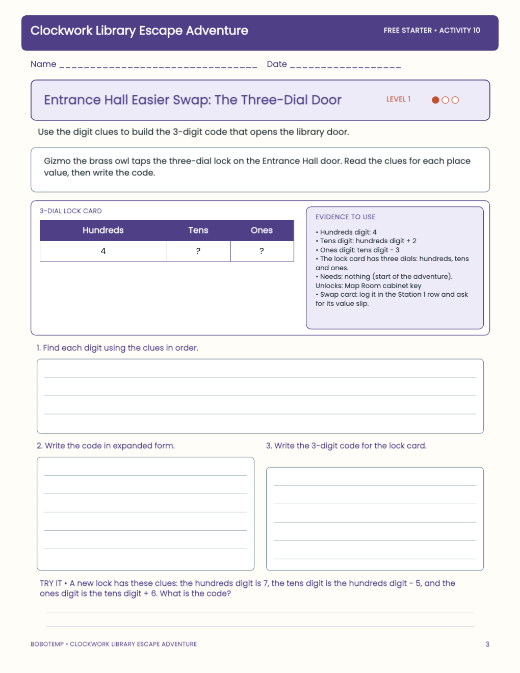 Clockwork Library Escape Adventure free activity page 2