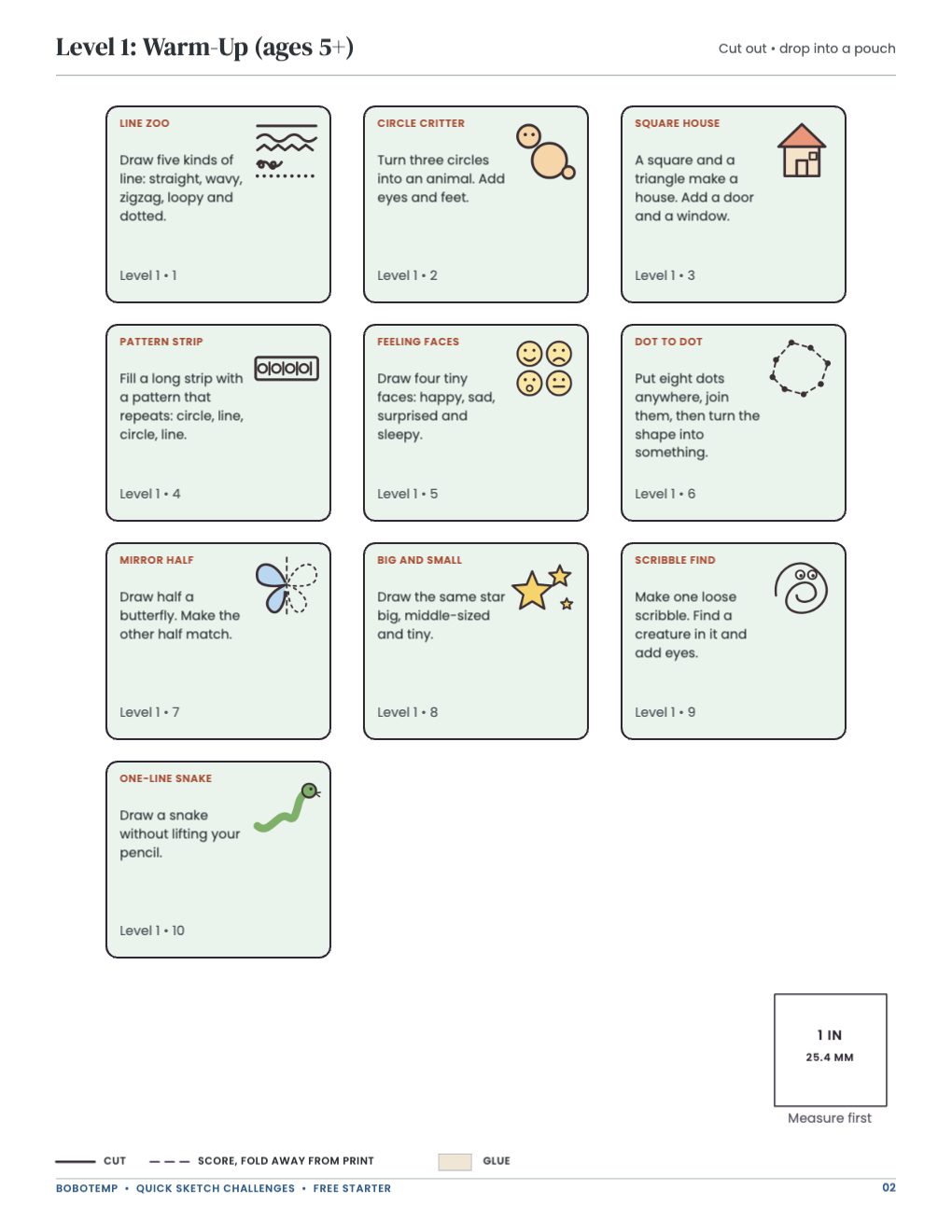 Level 1: Warm-Up (ages 5+) page