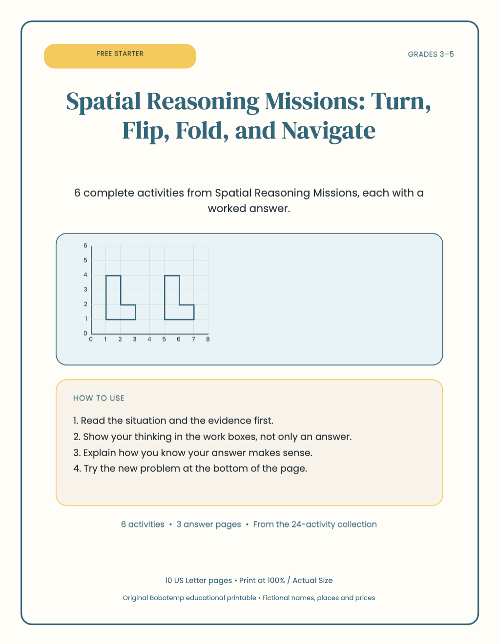 Spatial Reasoning Missions free starter cover