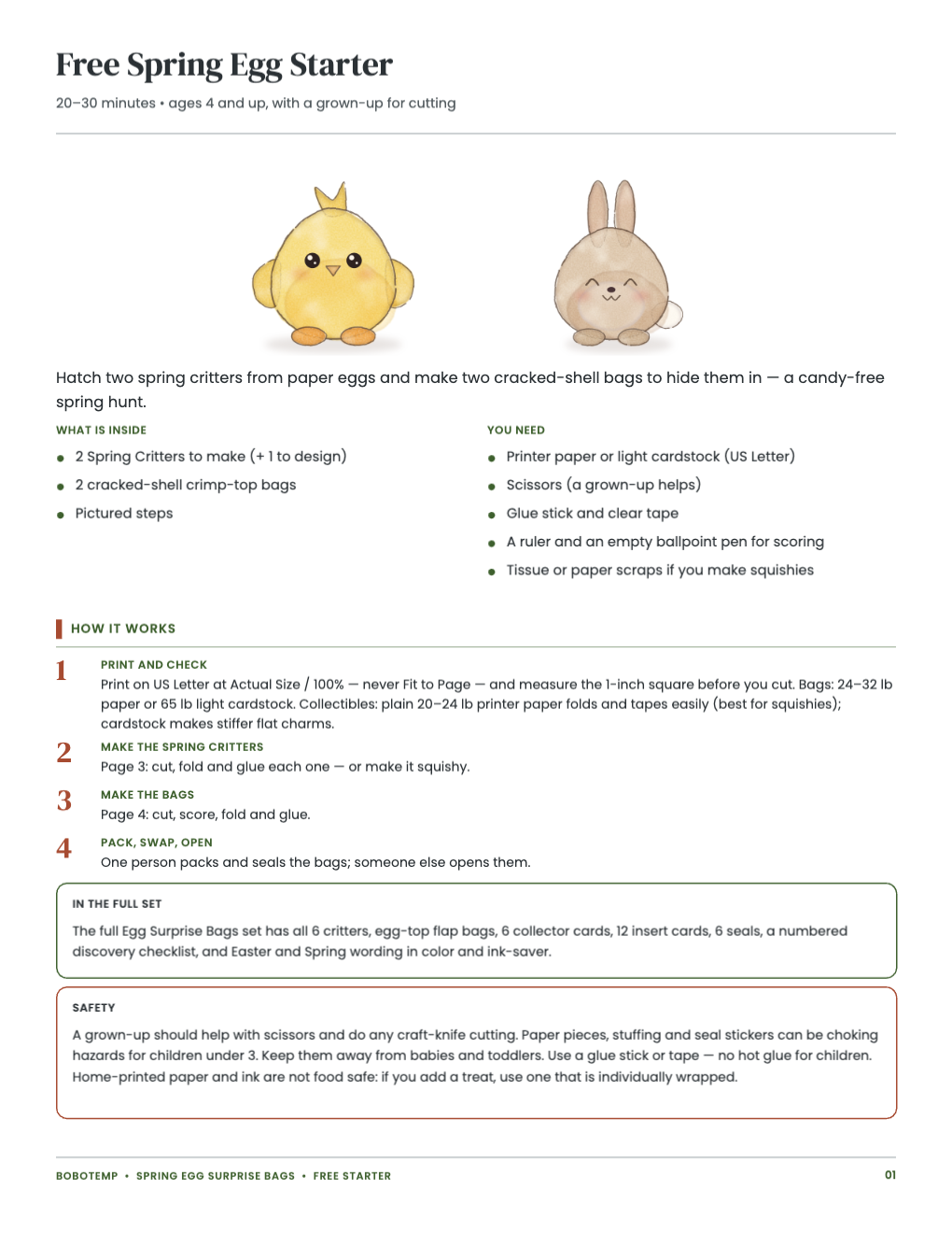 Free Spring Egg Starter guide: what is inside, the steps and safety notes