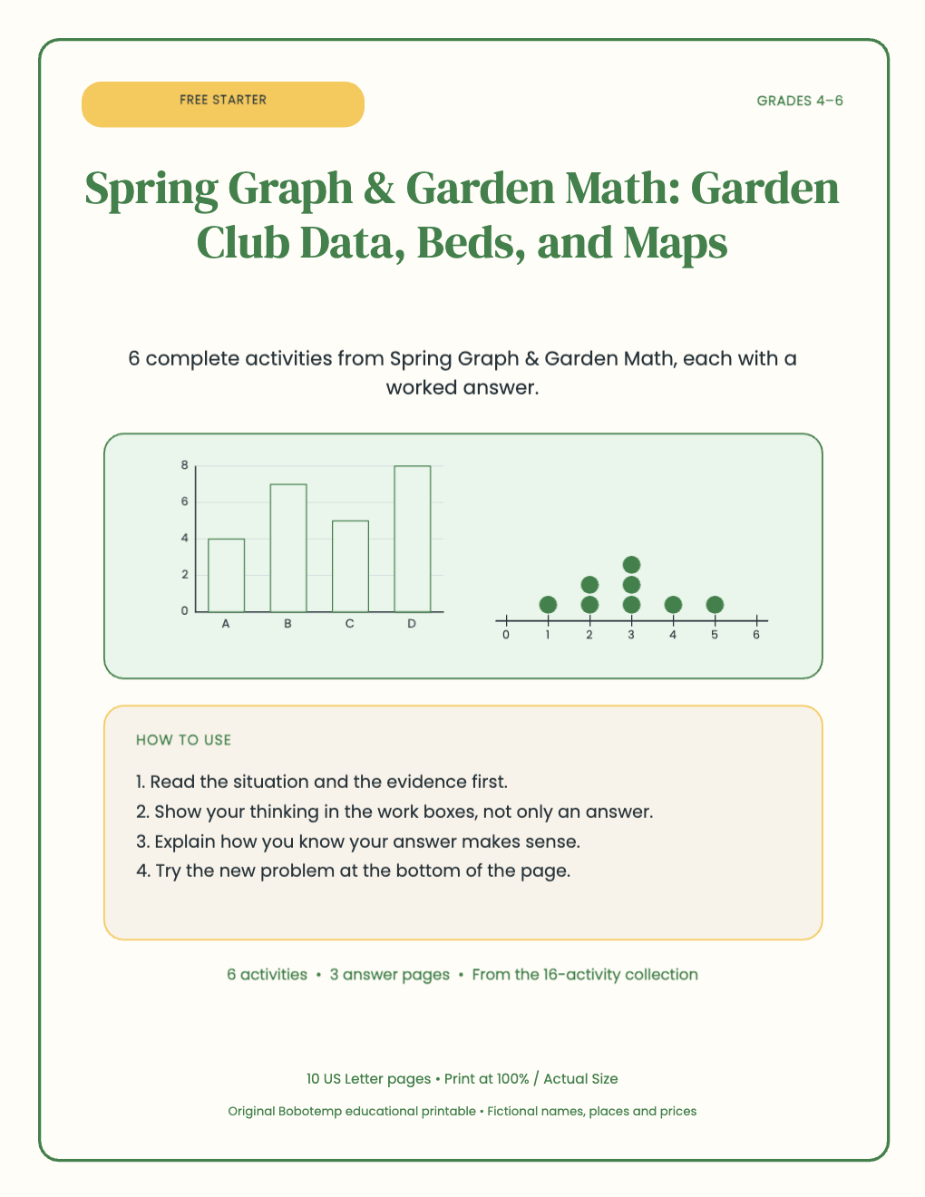 Spring Graph & Garden Math free starter cover