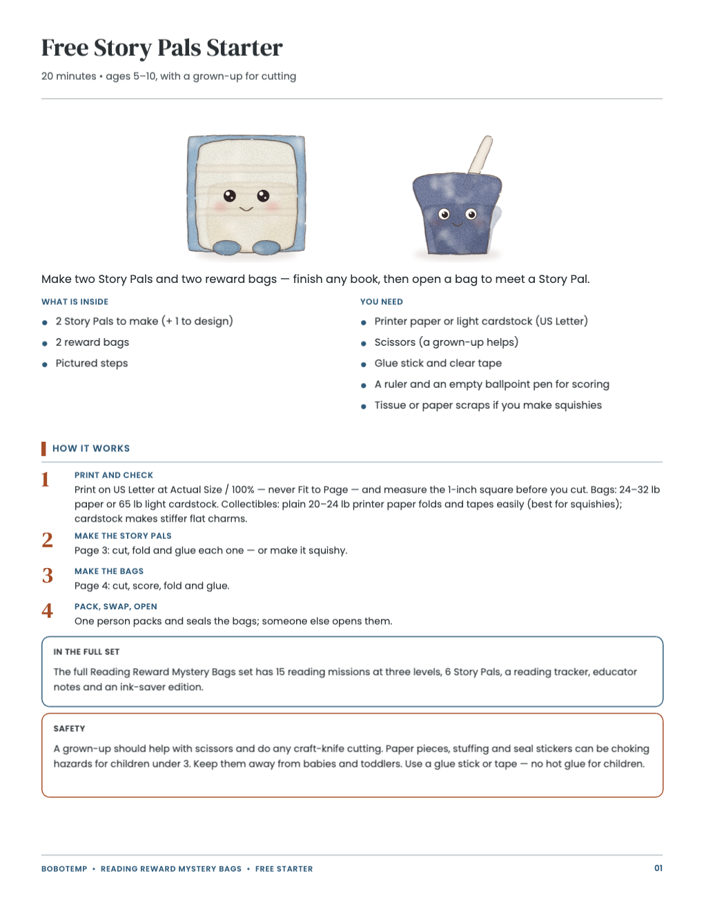 Free Story Pals Starter guide: what is inside, the steps and safety notes
