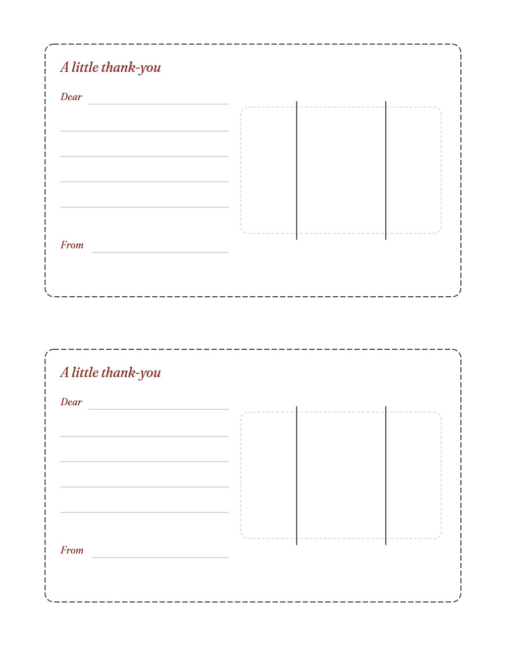 Two band card holders with a note and two slits