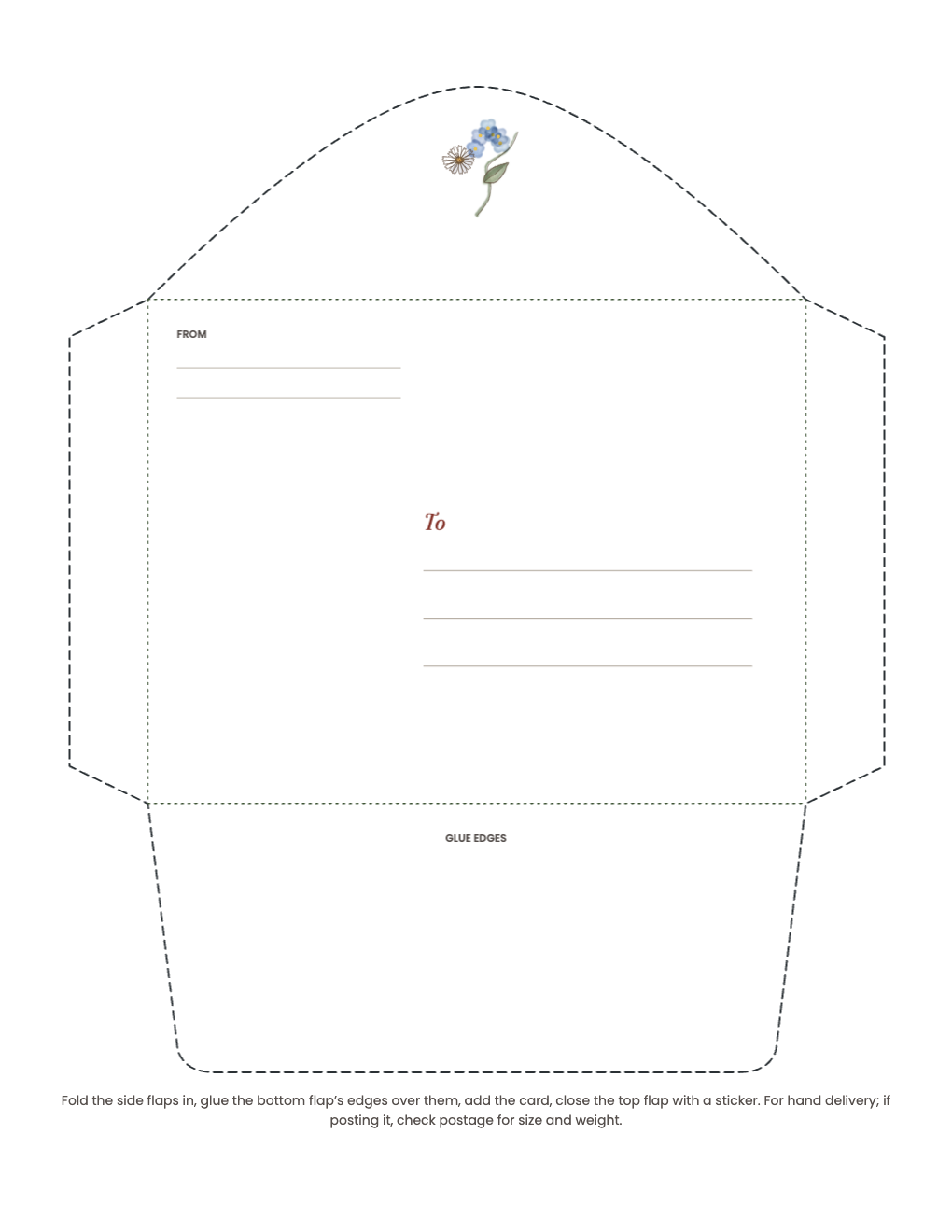 Envelope for the thank-you card