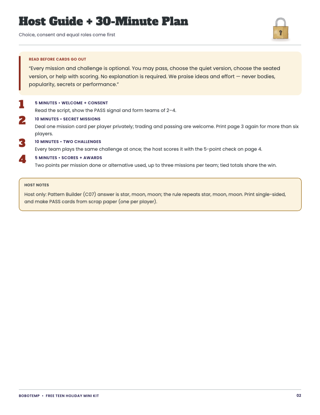 Teen Holiday Secret Missions & Challenges free sample page 2 of 4