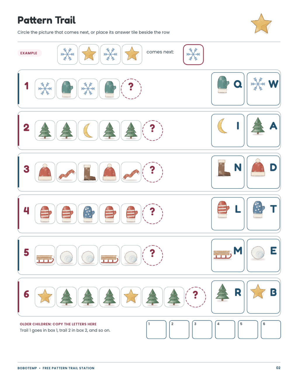 Winter Classroom Party Stations free sample page 2 of 4