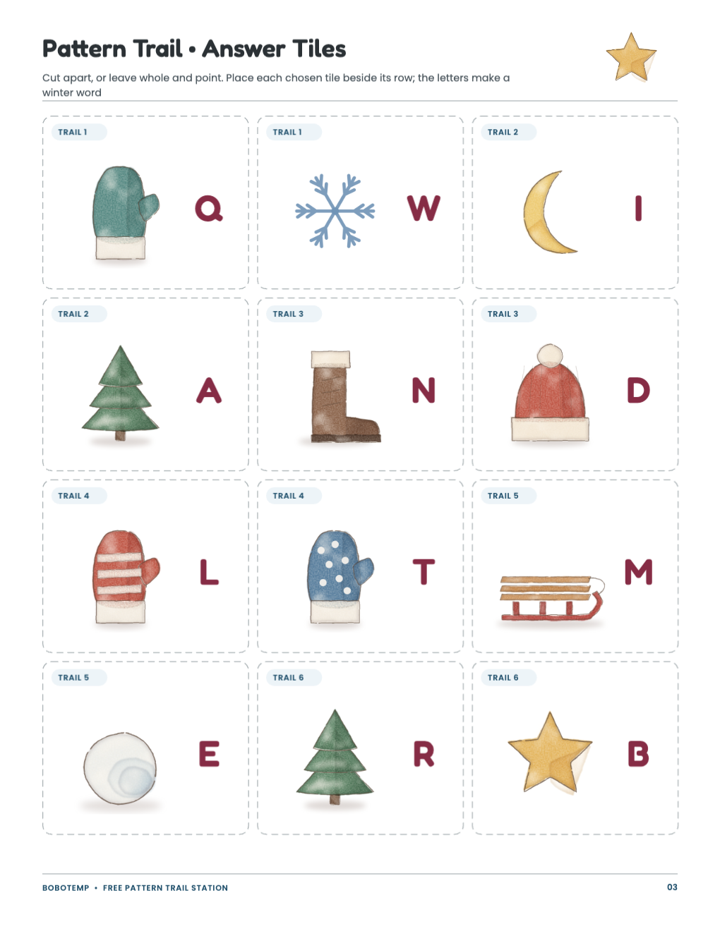 Winter Classroom Party Stations free sample page 3 of 4